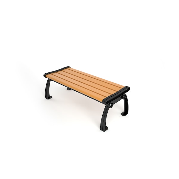 Cedar 4' Heritage Backless Bench with Black Frame